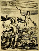 An illustration from Le imagini de gli dei de gli antichi del signor Vincenzo Cartari, reggiano : nelle quali sono descritte la religione de gli antichi, li idoli, riti & ceremonie loro ... et con l'espositione in epilogo di ciascheduna & suo significato : estrata dall' istesso Cartari per Cesare Malfatti .. (1625)