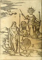 An illustration from Le imagini de i dei de gli antichi : nelle qvali si contengono gl' idoli, i riti, le cerimonie, & altre cose appartenenti alla religione de gli antichi (1592)