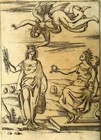 An illustration from Le imagini de i dei de gli antichi : nelle qvali si contengono gl' idoli, i riti, le cerimonie, & altre cose appartenenti alla religione de gli antichi (1592)