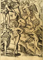 An illustration from Le imagini de i dei de gli antichi : nelle qvali si contengono gl' idoli, i riti, le cerimonie, & altre cose appartenenti alla religione de gli antichi (1592)