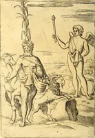 An illustration from Le imagini de i dei de gli antichi : nelle qvali si contengono gl' idoli, i riti, le cerimonie, & altre cose appartenenti alla religione de gli antichi (1592)