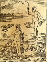 An illustration from Le imagini de i dei de gli antichi : nelle qvali si contengono gl' idoli, i riti, le cerimonie, & altre cose appartenenti alla religione de gli antichi (1592)