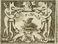 An illustration from Le imprese illustri : con espositioni et discorsi del Sor Ieronimo Ruscelli : al serenissimo et sempre felicissimo re Catolico Filippo D'Austaria : con la giunta di altre imprese tutto riordinato et corretto da Fran.co Patritio (1572)