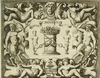 An illustration from Le imprese illustri : con espositioni et discorsi del Sor Ieronimo Ruscelli : al serenissimo et sempre felicissimo re Catolico Filippo D'Austaria : con la giunta di altre imprese tutto riordinato et corretto da Fran.co Patritio (1572)