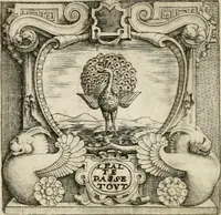 An illustration from Le imprese illustri : con espositioni et discorsi del Sor Ieronimo Ruscelli : al serenissimo et sempre felicissimo re Catolico Filippo D'Austaria : con la giunta di altre imprese tutto riordinato et corretto da Fran.co Patritio (1572)