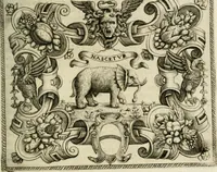 Picture 75 of 246 from Le imprese illustri : con espositioni et discorsi del Sor Ieronimo Ruscelli : al serenissimo et sempre felicissimo re Catolico Filippo D'Austaria : con la giunta di altre imprese tutto riordinato et corretto da Fran.co Patritio (1572), leaf 184