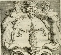 An illustration from Le imprese illustri : con espositioni et discorsi del Sor Ieronimo Ruscelli : al serenissimo et sempre felicissimo re Catolico Filippo D'Austaria : con la giunta di altre imprese tutto riordinato et corretto da Fran.co Patritio (1572)