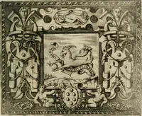 An illustration from Le imprese illustri : con espositioni et discorsi del Sor Ieronimo Ruscelli : al serenissimo et sempre felicissimo re Catolico Filippo D'Austaria : con la giunta di altre imprese tutto riordinato et corretto da Fran.co Patritio (1572)