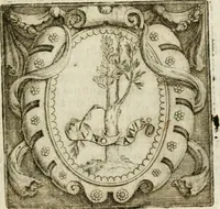An illustration from Le imprese illustri : con espositioni et discorsi del Sor Ieronimo Ruscelli : al serenissimo et sempre felicissimo re Catolico Filippo D'Austaria : con la giunta di altre imprese tutto riordinato et corretto da Fran.co Patritio (1572)
