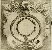 An illustration from Le imprese illustri : con espositioni et discorsi del Sor Ieronimo Ruscelli : al serenissimo et sempre felicissimo re Catolico Filippo D'Austaria : con la giunta di altre imprese tutto riordinato et corretto da Fran.co Patritio (1572)