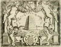 An illustration from Le imprese illustri : con espositioni et discorsi del Sor Ieronimo Ruscelli : al serenissimo et sempre felicissimo re Catolico Filippo D'Austaria : con la giunta di altre imprese tutto riordinato et corretto da Fran.co Patritio (1572)