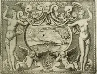 An illustration from Le imprese illustri : con espositioni et discorsi del Sor Ieronimo Ruscelli : al serenissimo et sempre felicissimo re Catolico Filippo D'Austaria : con la giunta di altre imprese tutto riordinato et corretto da Fran.co Patritio (1572)