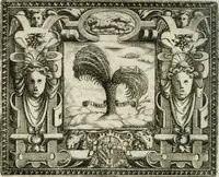 An illustration from Le imprese illustri : con espositioni et discorsi del Sor Ieronimo Ruscelli : al serenissimo et sempre felicissimo re Catolico Filippo D'Austaria : con la giunta di altre imprese tutto riordinato et corretto da Fran.co Patritio (1572)