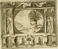 An illustration from Le imprese illustri : con espositioni et discorsi del Sor Ieronimo Ruscelli : al serenissimo et sempre felicissimo re Catolico Filippo D'Austaria : con la giunta di altre imprese tutto riordinato et corretto da Fran.co Patritio (1572)