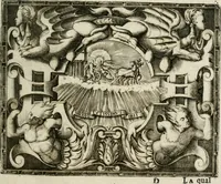 An illustration from Le imprese illustri : con espositioni et discorsi del Sor Ieronimo Ruscelli : al serenissimo et sempre felicissimo re Catolico Filippo D'Austaria : con la giunta di altre imprese tutto riordinato et corretto da Fran.co Patritio (1572)