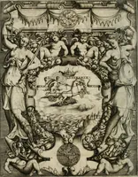 An illustration from Le imprese illustri : con espositioni et discorsi del Sor Ieronimo Ruscelli : al serenissimo et sempre felicissimo re Catolico Filippo D'Austaria : con la giunta di altre imprese tutto riordinato et corretto da Fran.co Patritio (1572)