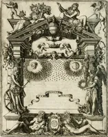 An illustration from Le imprese illustri : con espositioni et discorsi del Sor Ieronimo Ruscelli : al serenissimo et sempre felicissimo re Catolico Filippo D'Austaria : con la giunta di altre imprese tutto riordinato et corretto da Fran.co Patritio (1572)