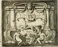 An illustration from Le imprese illustri : con espositioni et discorsi del Sor Ieronimo Ruscelli : al serenissimo et sempre felicissimo re Catolico Filippo D'Austaria : con la giunta di altre imprese tutto riordinato et corretto da Fran.co Patritio (1572)