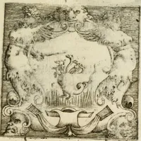 An illustration from Le imprese illustri : con espositioni et discorsi del Sor Ieronimo Ruscelli : al serenissimo et sempre felicissimo re Catolico Filippo D'Austaria : con la giunta di altre imprese tutto riordinato et corretto da Fran.co Patritio (1572)