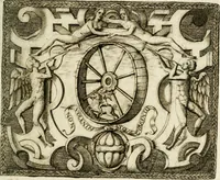 An illustration from Le imprese illustri : con espositioni et discorsi del Sor Ieronimo Ruscelli : al serenissimo et sempre felicissimo re Catolico Filippo D'Austaria : con la giunta di altre imprese tutto riordinato et corretto da Fran.co Patritio (1572)