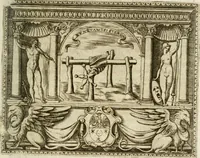 An illustration from Le imprese illustri : con espositioni et discorsi del Sor Ieronimo Ruscelli : al serenissimo et sempre felicissimo re Catolico Filippo D'Austaria : con la giunta di altre imprese tutto riordinato et corretto da Fran.co Patritio (1572)
