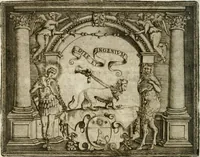 An illustration from Le imprese illustri : con espositioni et discorsi del Sor Ieronimo Ruscelli : al serenissimo et sempre felicissimo re Catolico Filippo D'Austaria : con la giunta di altre imprese tutto riordinato et corretto da Fran.co Patritio (1572)