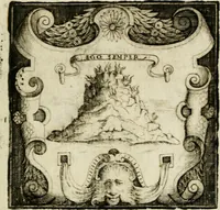 An illustration from Le imprese illustri : con espositioni et discorsi del Sor Ieronimo Ruscelli : al serenissimo et sempre felicissimo re Catolico Filippo D'Austaria : con la giunta di altre imprese tutto riordinato et corretto da Fran.co Patritio (1572)