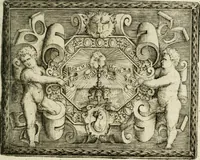 An illustration from Le imprese illustri : con espositioni et discorsi del Sor Ieronimo Ruscelli : al serenissimo et sempre felicissimo re Catolico Filippo D'Austaria : con la giunta di altre imprese tutto riordinato et corretto da Fran.co Patritio (1572)