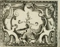 An illustration from Le imprese illustri : con espositioni et discorsi del Sor Ieronimo Ruscelli : al serenissimo et sempre felicissimo re Catolico Filippo D'Austaria : con la giunta di altre imprese tutto riordinato et corretto da Fran.co Patritio (1572)