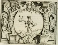 An illustration from Le imprese illustri : con espositioni et discorsi del Sor Ieronimo Ruscelli : al serenissimo et sempre felicissimo re Catolico Filippo D'Austaria : con la giunta di altre imprese tutto riordinato et corretto da Fran.co Patritio (1572)