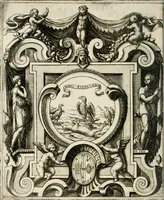 An illustration from Le imprese illustri : con espositioni et discorsi del Sor Ieronimo Ruscelli : al serenissimo et sempre felicissimo re Catolico Filippo D'Austaria : con la giunta di altre imprese tutto riordinato et corretto da Fran.co Patritio (1572)