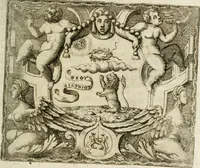 An illustration from Le imprese illustri : con espositioni et discorsi del Sor Ieronimo Ruscelli : al serenissimo et sempre felicissimo re Catolico Filippo D'Austaria : con la giunta di altre imprese tutto riordinato et corretto da Fran.co Patritio (1572)