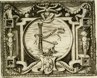 An illustration from Le imprese illustri : con espositioni et discorsi del Sor Ieronimo Ruscelli : al serenissimo et sempre felicissimo re Catolico Filippo D'Austaria : con la giunta di altre imprese tutto riordinato et corretto da Fran.co Patritio (1572)