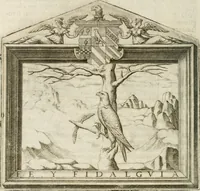 An illustration from Le imprese illustri : con espositioni et discorsi del Sor Ieronimo Ruscelli : al serenissimo et sempre felicissimo re Catolico Filippo D'Austaria : con la giunta di altre imprese tutto riordinato et corretto da Fran.co Patritio (1572)