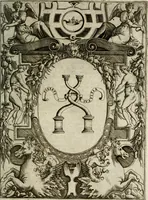 An illustration from Le imprese illustri : con espositioni et discorsi del Sor Ieronimo Ruscelli : al serenissimo et sempre felicissimo re Catolico Filippo D'Austaria : con la giunta di altre imprese tutto riordinato et corretto da Fran.co Patritio (1572)