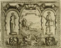 An illustration from Le imprese illvstri del s.or Ieronimo Rvscelli. Aggivntovi nvovam.te il qvarto libro da Vincenzo Rvscelli da Viterbo.. (1584)