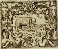 An illustration from Le imprese illvstri del s.or Ieronimo Rvscelli. Aggivntovi nvovam.te il qvarto libro da Vincenzo Rvscelli da Viterbo.. (1584)