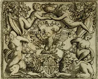 An illustration from Le imprese illvstri del s.or Ieronimo Rvscelli. Aggivntovi nvovam.te il qvarto libro da Vincenzo Rvscelli da Viterbo.. (1584)