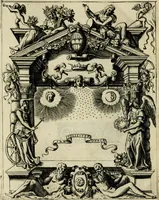 An illustration from Le imprese illvstri del s.or Ieronimo Rvscelli. Aggivntovi nvovam.te il qvarto libro da Vincenzo Rvscelli da Viterbo.. (1584)