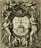 An illustration from Le imprese illvstri del s.or Ieronimo Rvscelli. Aggivntovi nvovam.te il qvarto libro da Vincenzo Rvscelli da Viterbo.. (1584)