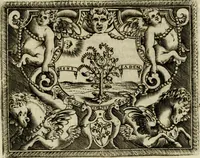 An illustration from Le imprese illvstri del s.or Ieronimo Rvscelli. Aggivntovi nvovam.te il qvarto libro da Vincenzo Rvscelli da Viterbo.. (1584)