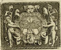 An illustration from Le imprese illvstri del s.or Ieronimo Rvscelli. Aggivntovi nvovam.te il qvarto libro da Vincenzo Rvscelli da Viterbo.. (1584)