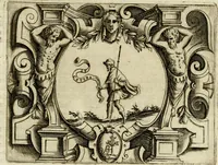 An illustration from Le imprese illvstri del s.or Ieronimo Rvscelli. Aggivntovi nvovam.te il qvarto libro da Vincenzo Rvscelli da Viterbo.. (1584)