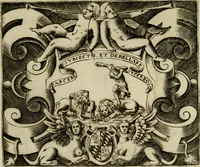 An illustration from Le imprese illvstri del s.or Ieronimo Rvscelli. Aggivntovi nvovam.te il qvarto libro da Vincenzo Rvscelli da Viterbo.. (1584)