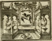 An illustration from Le imprese illvstri del s.or Ieronimo Rvscelli. Aggivntovi nvovam.te il qvarto libro da Vincenzo Rvscelli da Viterbo.. (1584)