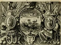 An illustration from Le imprese illvstri del s.or Ieronimo Rvscelli. Aggivntovi nvovam.te il qvarto libro da Vincenzo Rvscelli da Viterbo.. (1584)