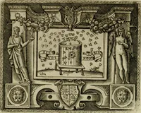 An illustration from Le imprese illvstri del s.or Ieronimo Rvscelli. Aggivntovi nvovam.te il qvarto libro da Vincenzo Rvscelli da Viterbo.. (1584)