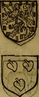Picture 151 of 709 from Le jardin d'armoiries : contenant les armes de plusieurs nobles royaumes & maisons de Germanie Inferieure: oeuvre autant nouveau, que proufitable à tous amateurs du noble exercice d'armes. Den boomagert der wapenen, inhoudende wapenen van vele edele huysen van dese Nederlanden, en andere onliggende .. (1567), leaf 105