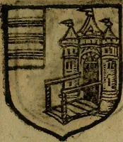 An illustration from Le jardin d'armoiries : contenant les armes de plusieurs nobles royaumes & maisons de Germanie Inferieure: oeuvre autant nouveau, que proufitable à tous amateurs du noble exercice d'armes. Den boomagert der wapenen, inhoudende wapenen van vele edele huysen van dese Nederlanden, en andere onliggende .. (1567)