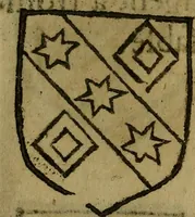 An illustration from Le jardin d'armoiries : contenant les armes de plusieurs nobles royaumes & maisons de Germanie Inferieure: oeuvre autant nouveau, que proufitable à tous amateurs du noble exercice d'armes. Den boomagert der wapenen, inhoudende wapenen van vele edele huysen van dese Nederlanden, en andere onliggende .. (1567)